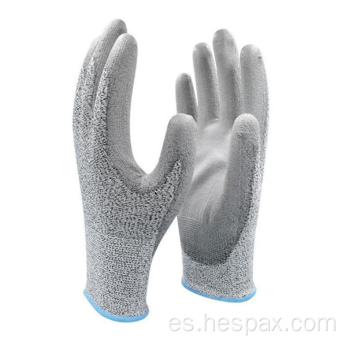 Guantes de trabajo HPPPE resistentes a Hespax Pu recubiertos